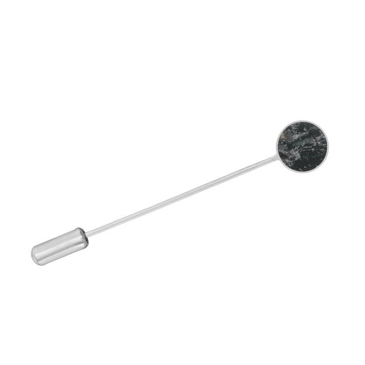 Sterling silver pin with loellingite stone