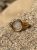 Kana gold-plated ring with mountain crystal, close-up detail