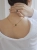 14k gold pendant necklace with Polish nephrite worn on neck