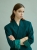 Modern clip-on earrings with nephrite jade in an asymmetrical design