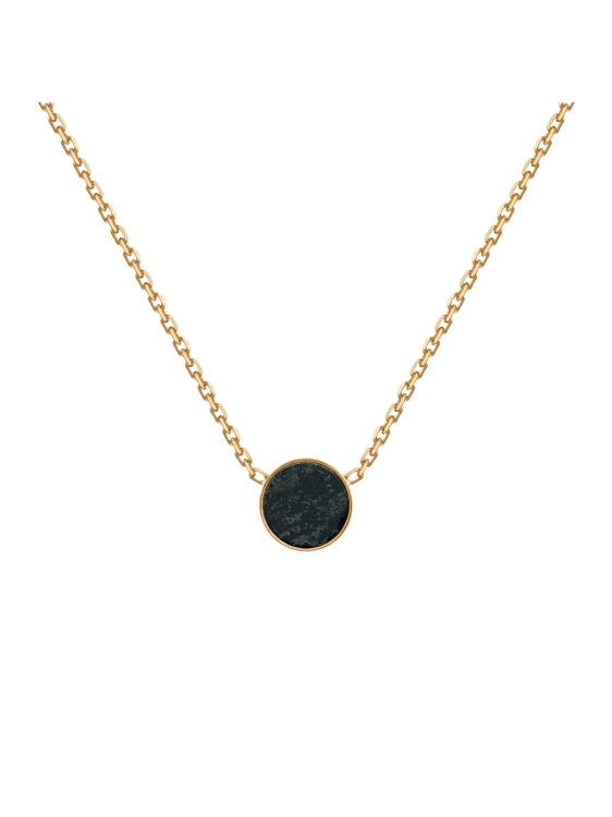 Gold necklace with black stone