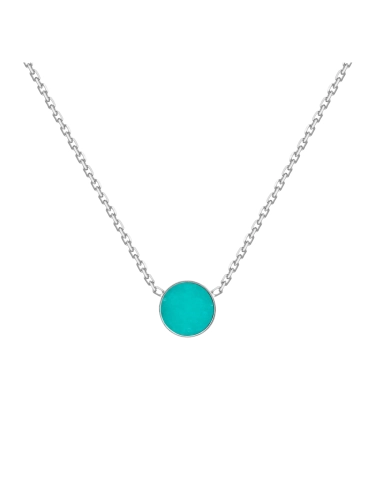 Sterling silver necklace with natural chrysoprase pendant in mint green shade