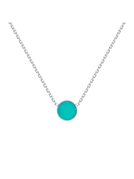 Sterling silver necklace with natural chrysoprase pendant in mint green shade