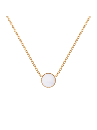 White opal pendant necklace in gold-plated silver