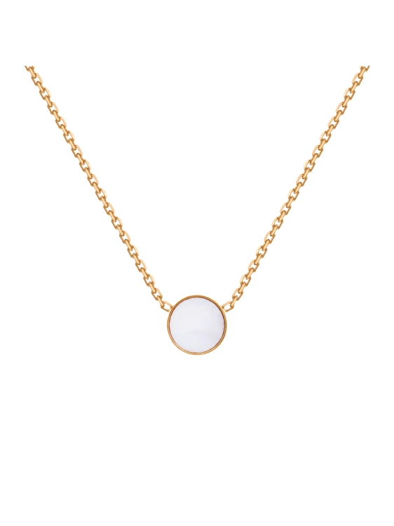 White opal pendant necklace in gold-plated silver