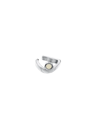 Sterling silver ear cuff with light Baltic amber