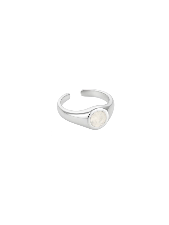 Signet ring with white opal