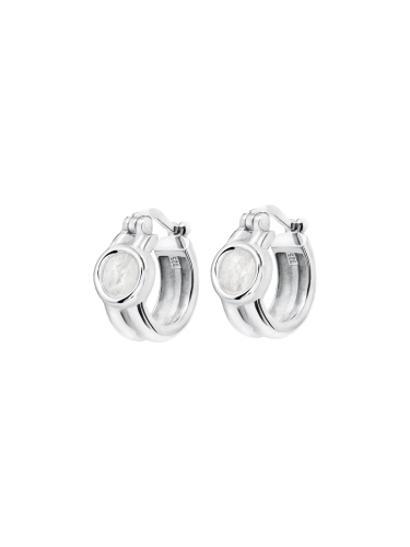 Sterling silver hoop earrings with mountain crystal