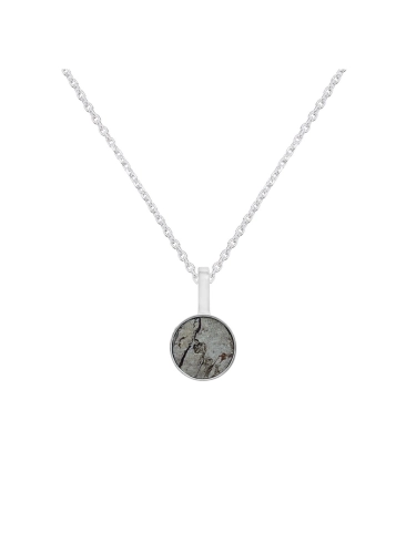 Delicate sterling silver necklace with authentic meteorite pendant