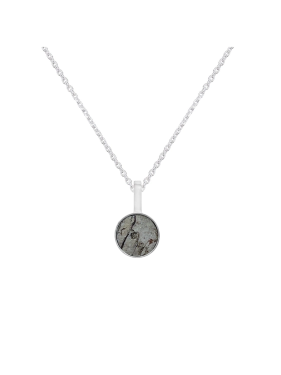 Delicate sterling silver necklace with authentic meteorite pendant