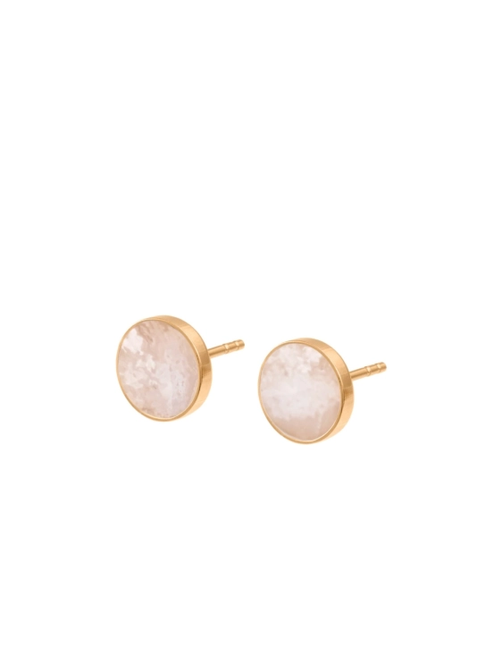 Milky opal gold studs – timeless capsule wardrobe jewelry
