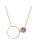 Gold minimalist necklace with pink stone circle pendant