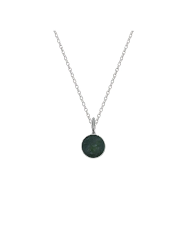 Sterling silver mini nephrite pendant necklace